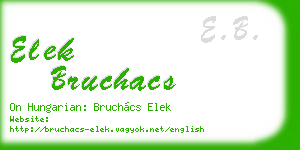 elek bruchacs business card