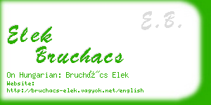 elek bruchacs business card